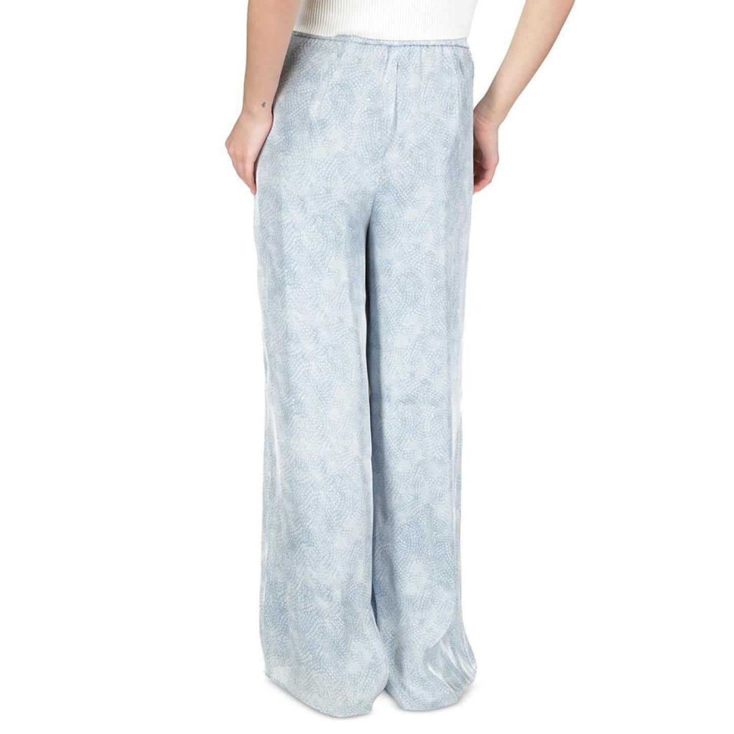 Petite Floral-Print Wide-Leg Pants