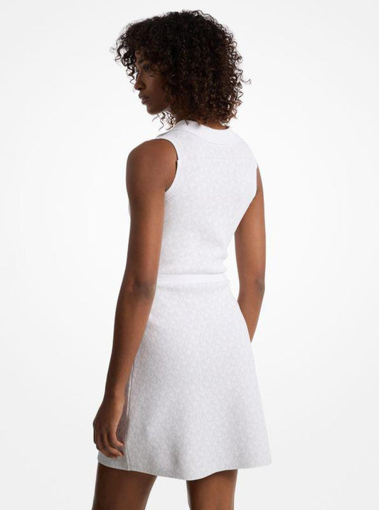 Logo Jacquard Zip-Up Dress