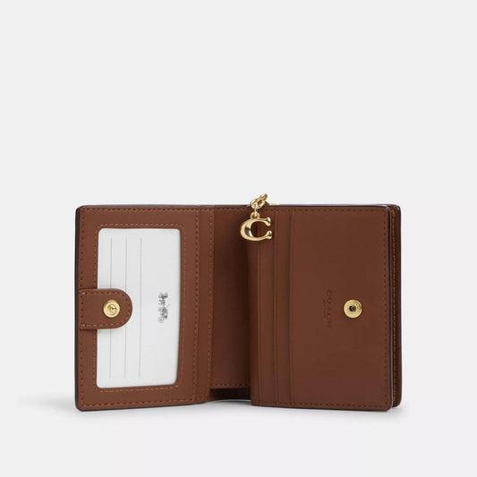 Coach Outlet Snap Wallet In Signature Canvas With Floral Print