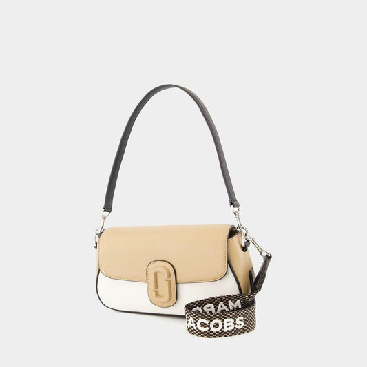 The Large Clover Shoulder Bag - Leather - Beige