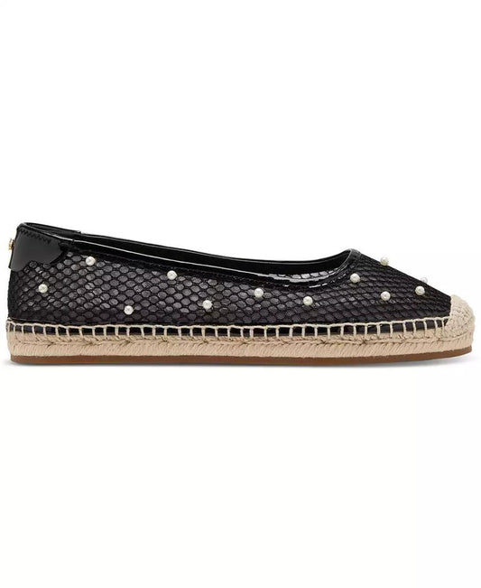 Women's Pearl Fishnet Espadrille Flats