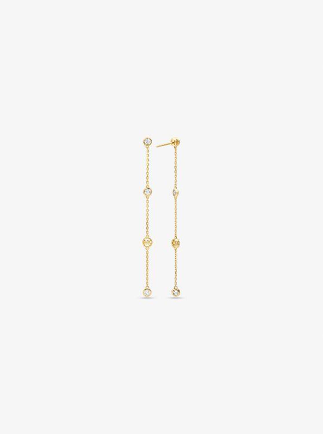 Precious Metal-Plated Sterling Silver Cubic Zirconia Drop Earrings