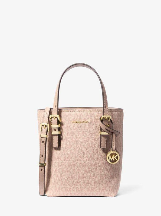 Quinn Extra-Small Signature Logo and Leather Convertible Tote Bag