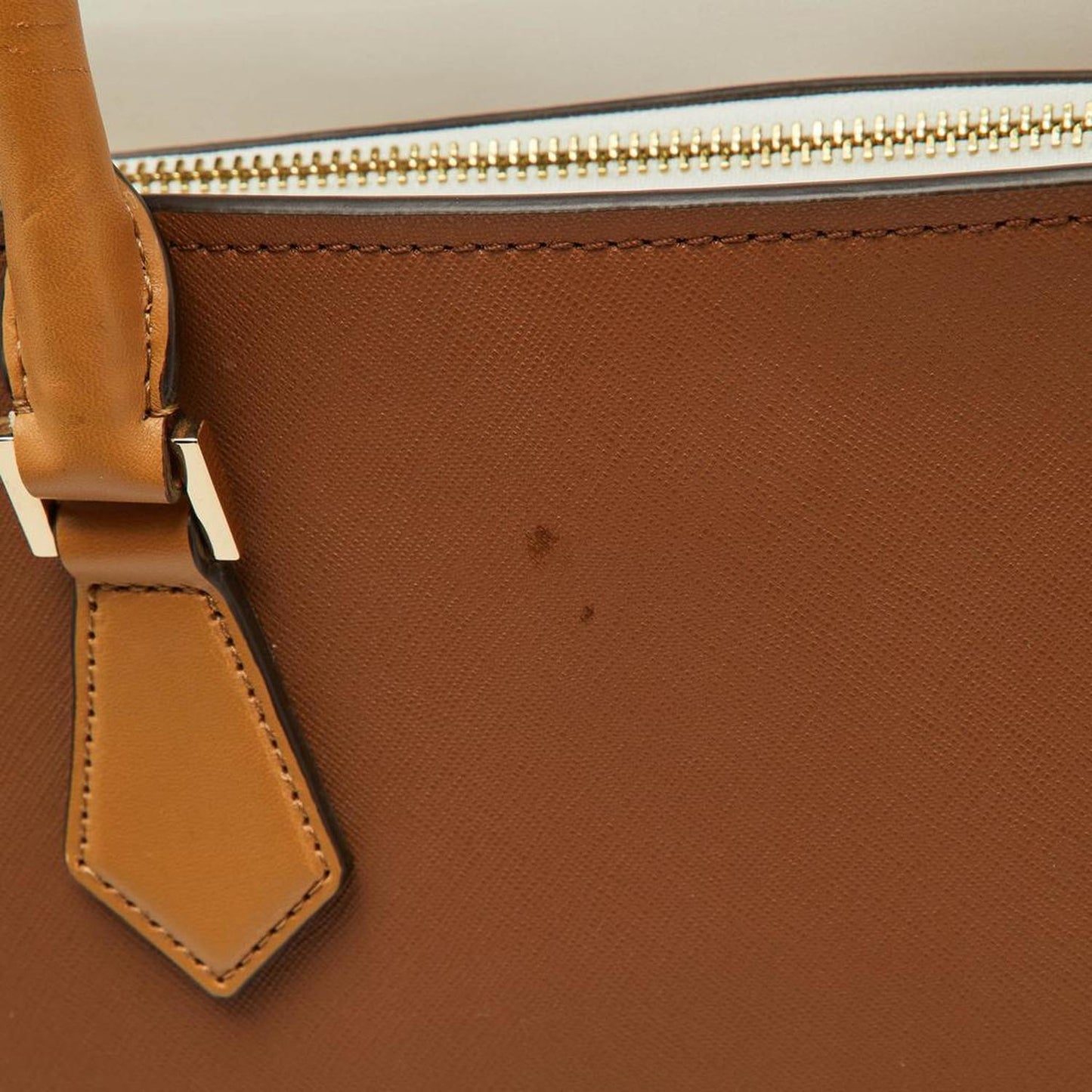 Brown/white Leather Large Hope Tote