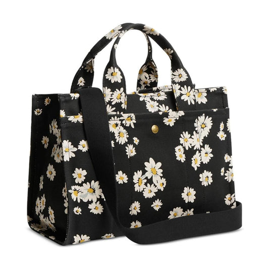 Floral Print Canvas Cargo Medium Tote