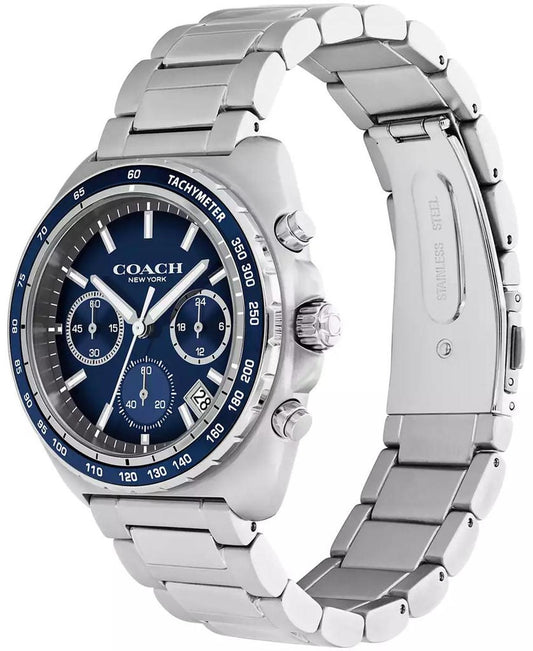 Men's Charter Silver Tone Stainless-Steel Bracelet Watch, 39mm