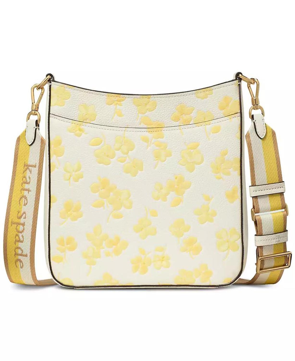 Hudson Spring Pansies Messenger Crossbody