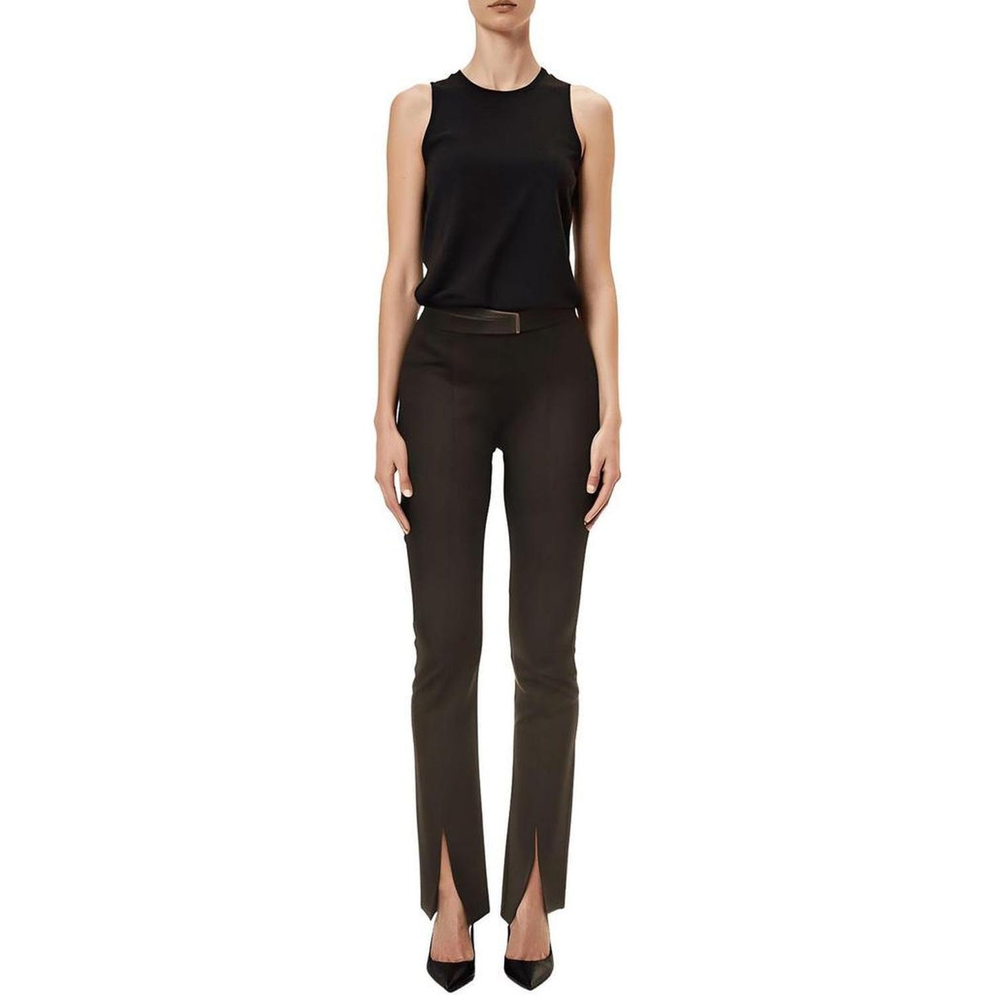 Womens Split Hem Viscose Dress Pants