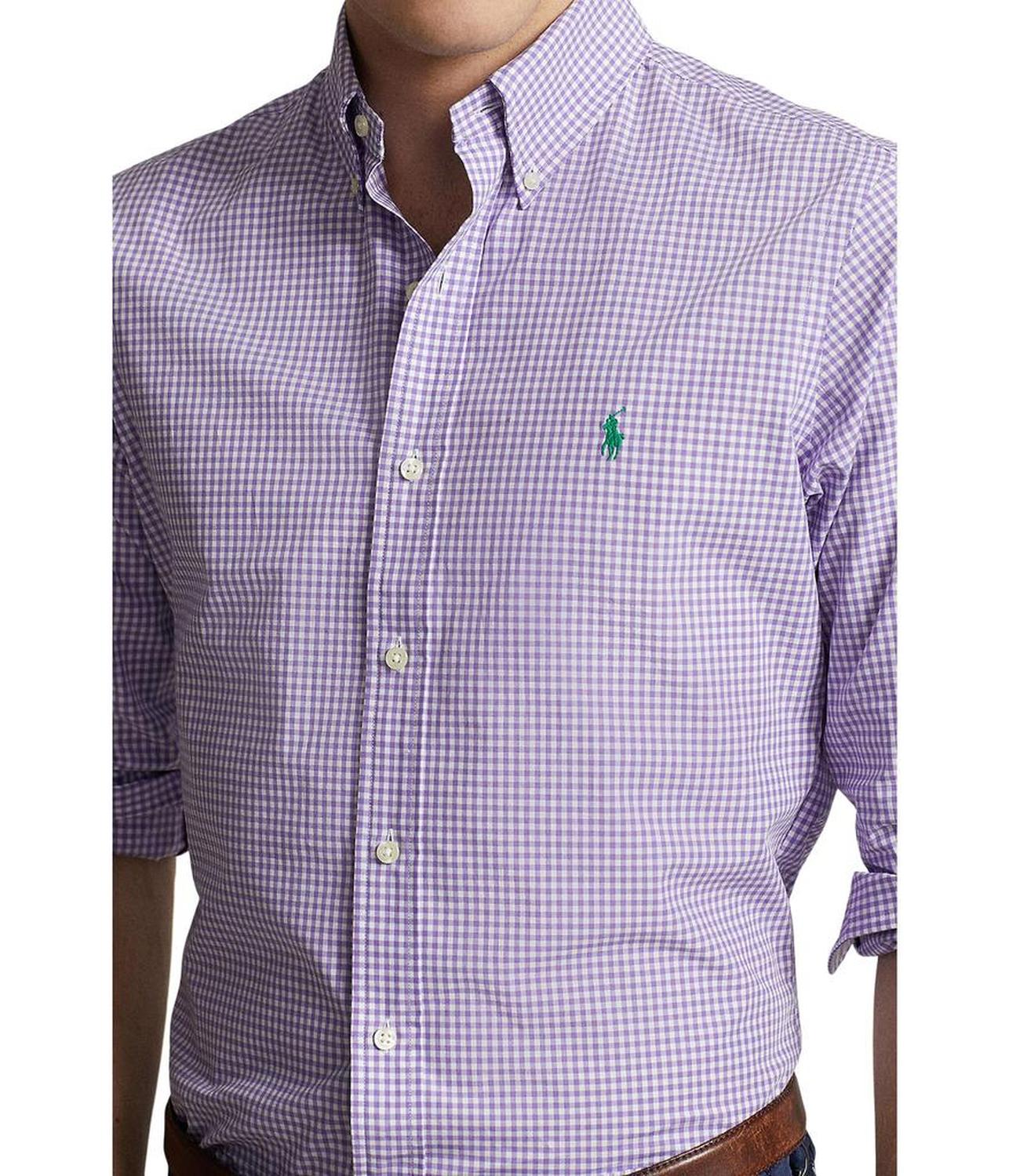Classic Fit Gingham Stretch Poplin Shirt