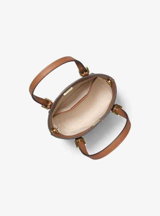 Quinn Extra-Small Signature Logo and Leather Convertible Tote Bag