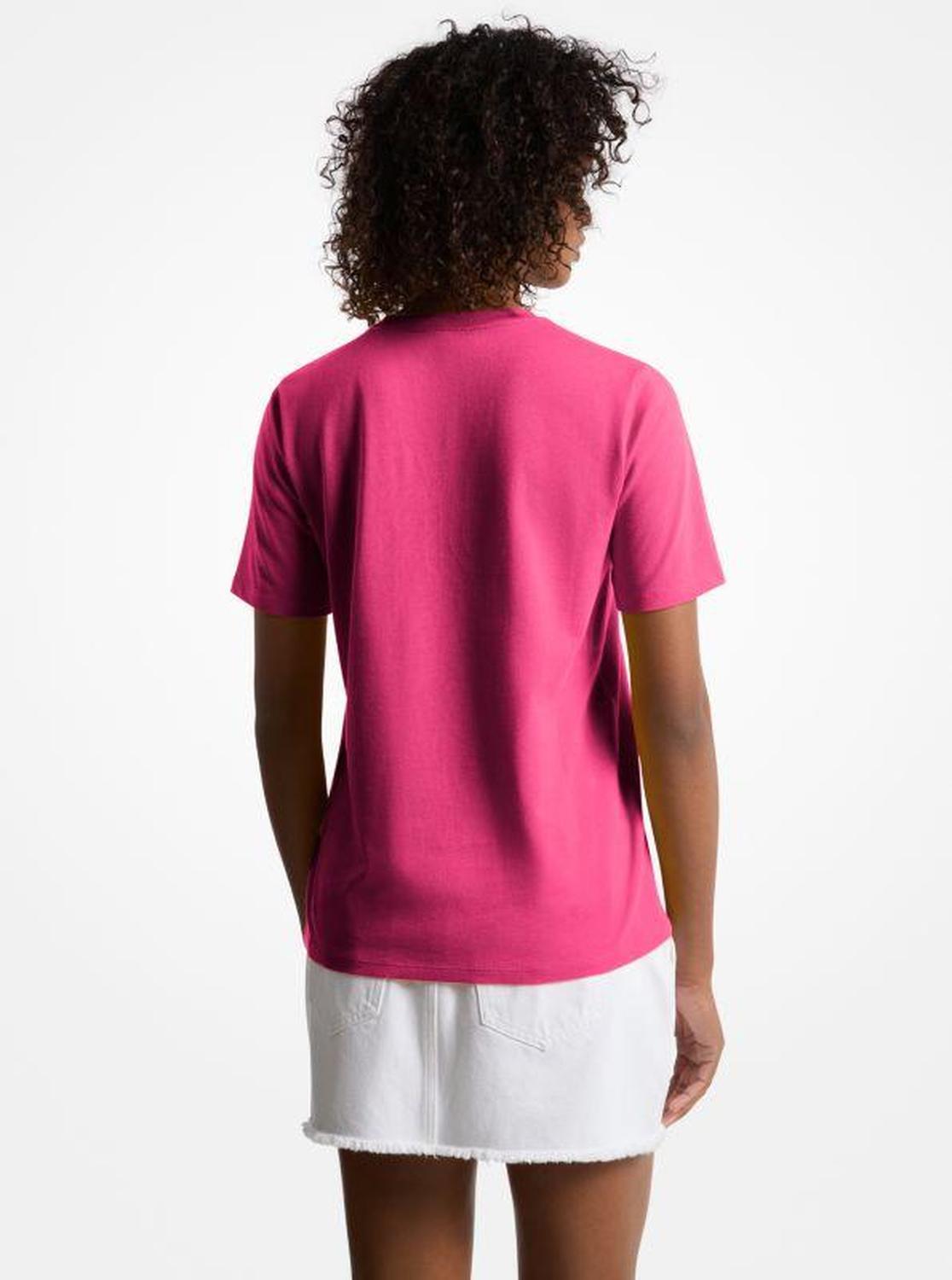 Sequined Logo Cotton T-Shirt