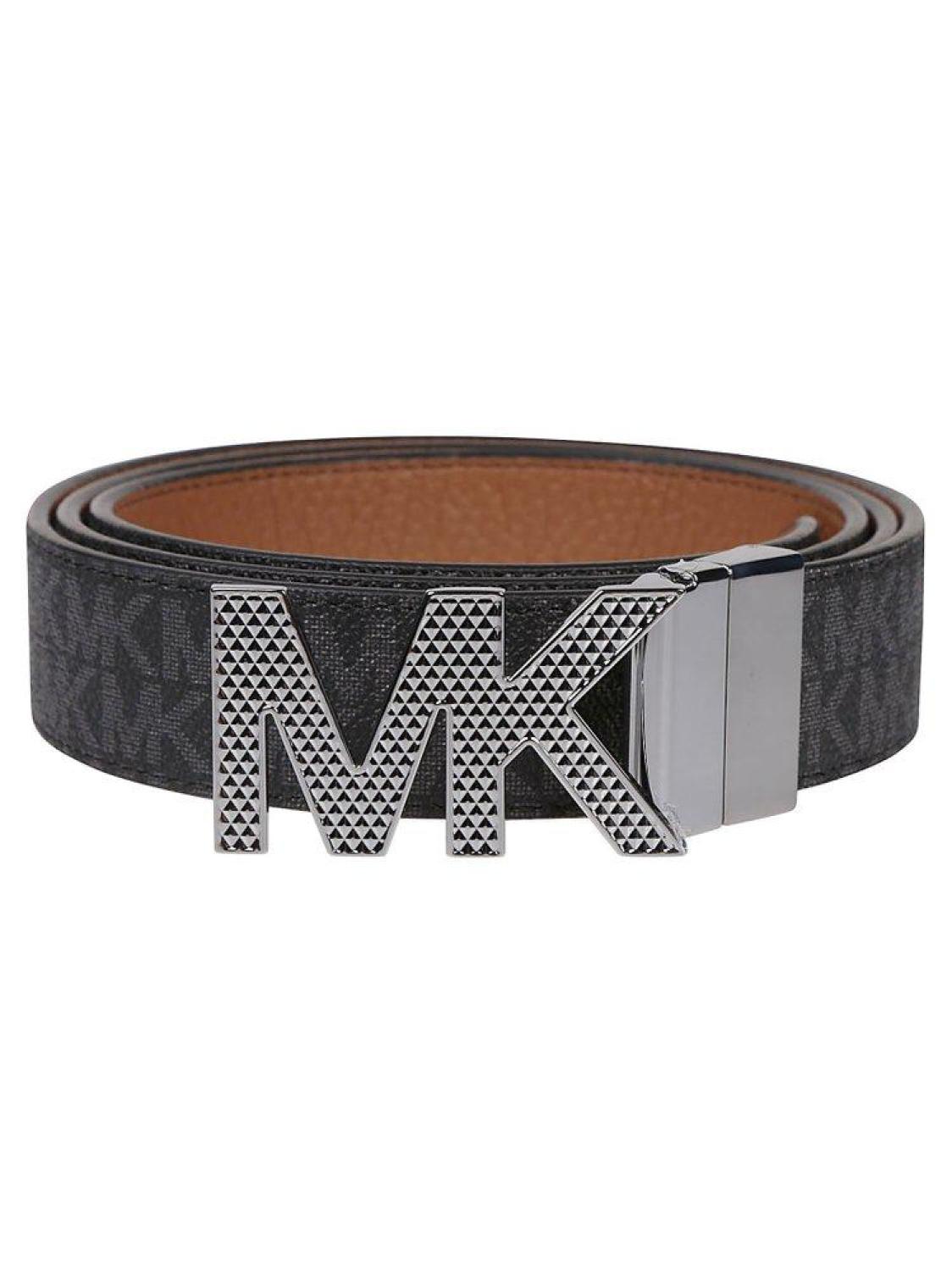 Michael Kors Monogram Pattern Logo Buckle Belt