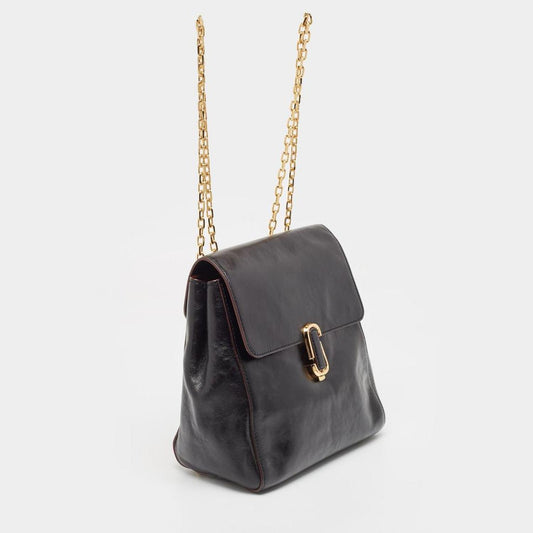 Marc Jacobs Glossy Leather Chain Strap Backpack