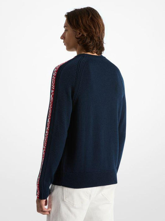 Logo Tape Cotton Blend Sweater