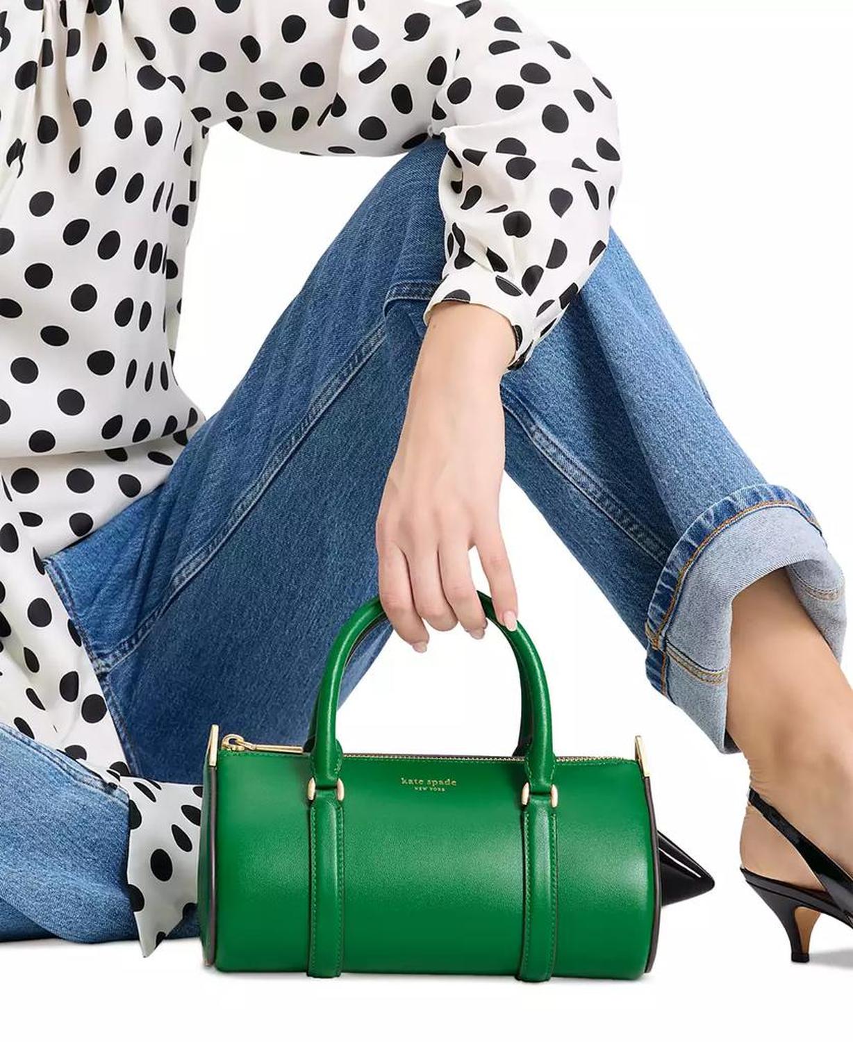 Spade Icon Small Leather Barrel Bag