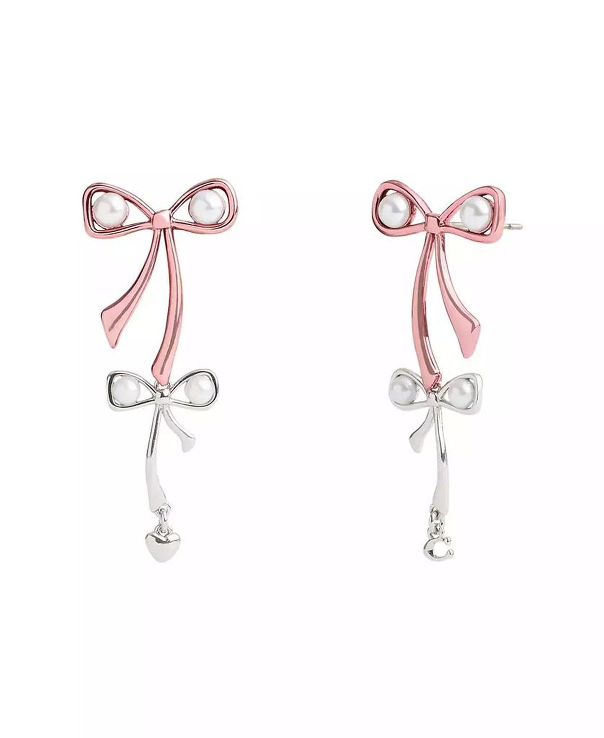 Faux Cultivated Pearl Signature Bowtique Double Drop Earrings