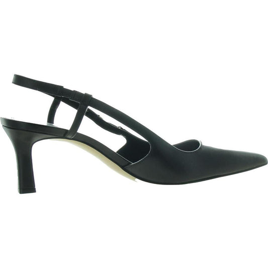 Daniella Womens Leather Slingback Kitten Heels