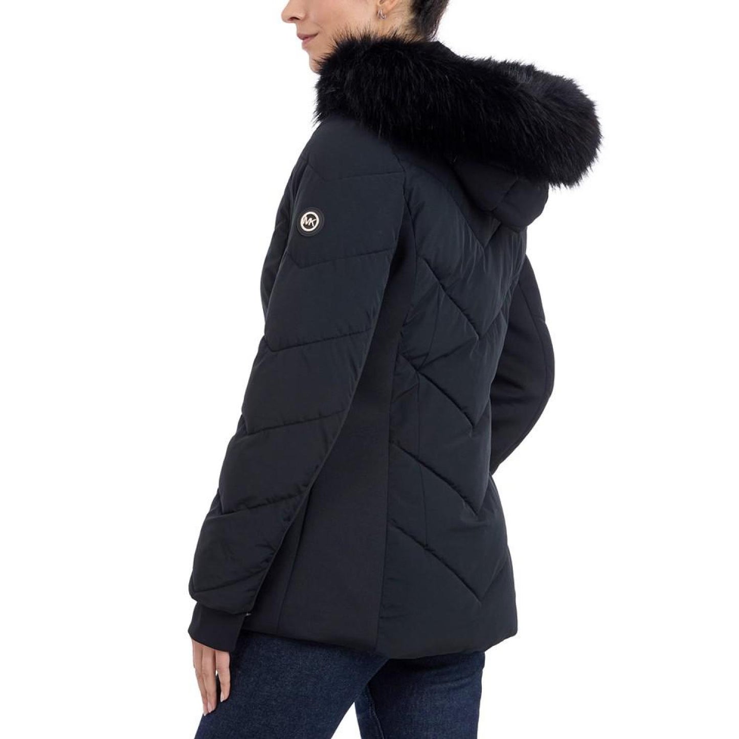 Women's Faux-Fur-Trim Hooded Puffer Coat, Created for Macy's
