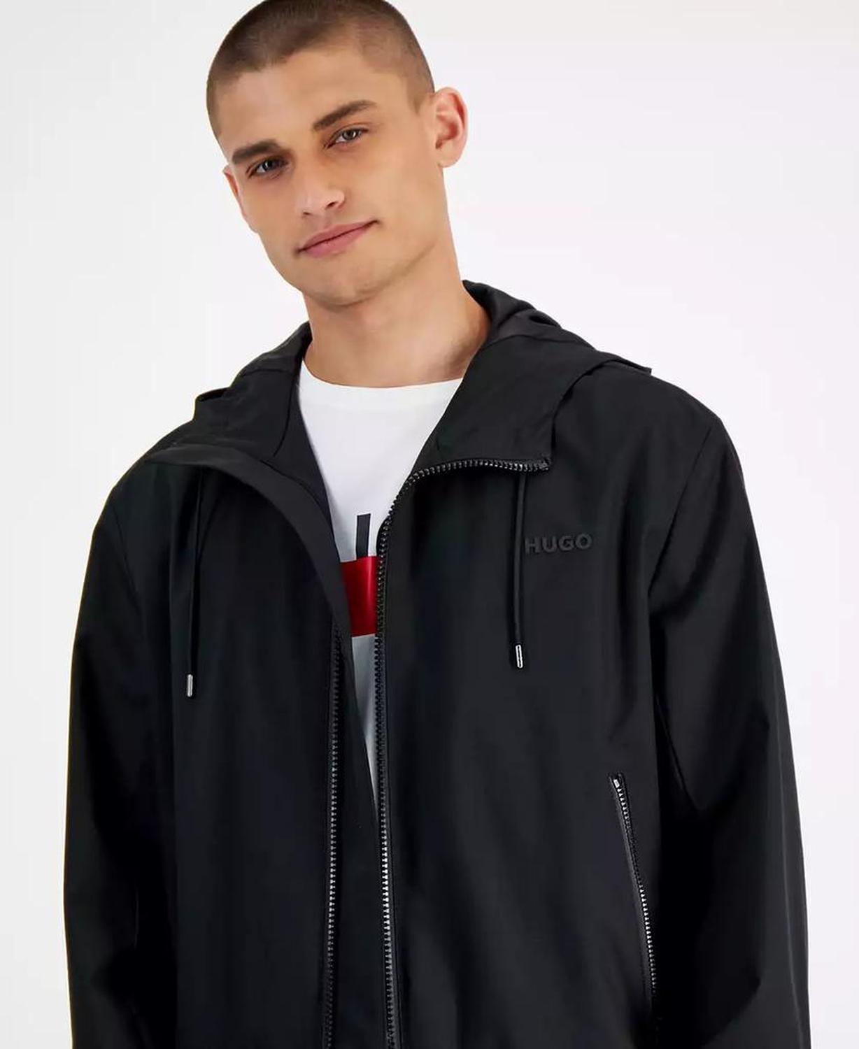 Men's Slim-Fit Lightweight Hooded Water-Repellent Windbreaker Jacket