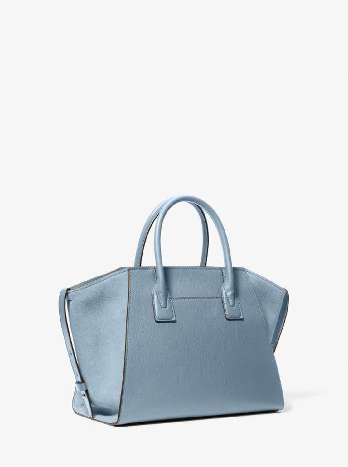Avril Large Leather and Suede Satchel
