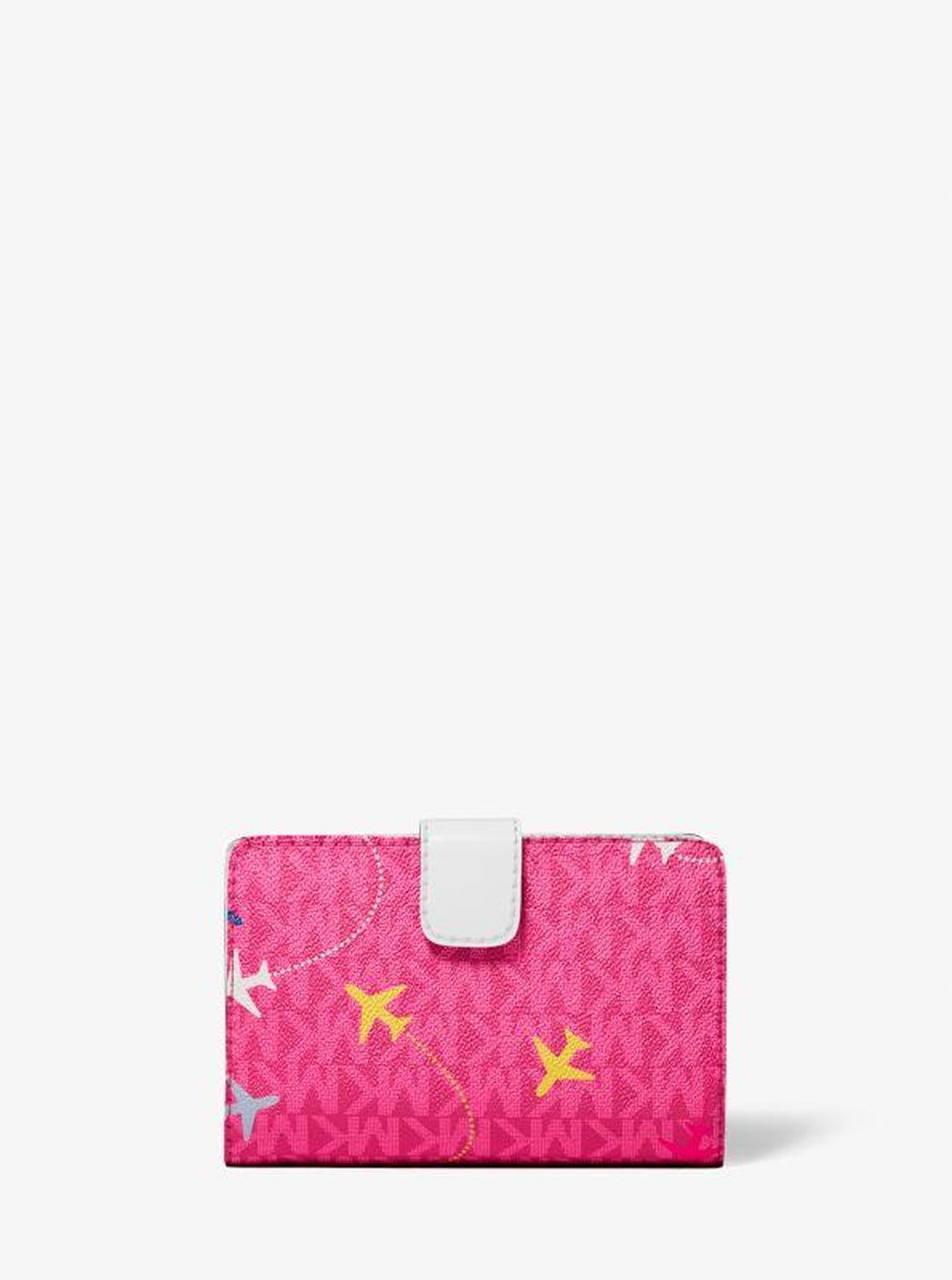 Jet Set Travel Medium Printed Signature Logo Bi-Fold Wallet