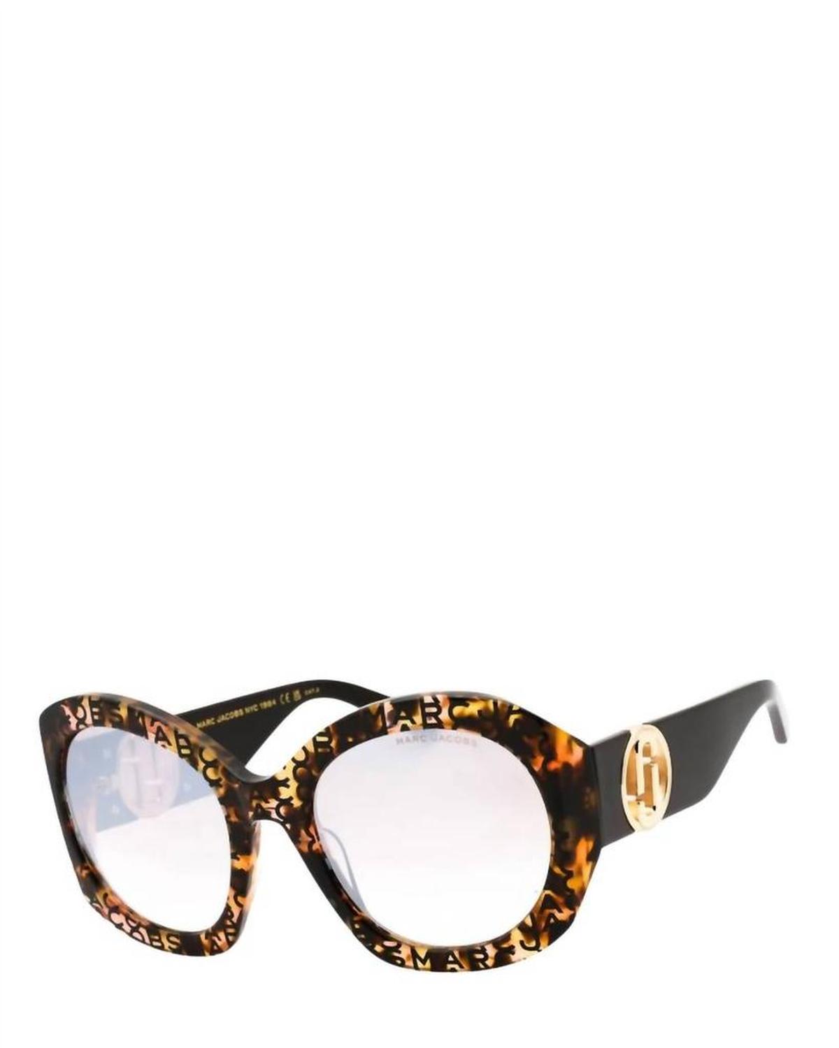 Women's Oversized Two Tone Sunglasses In Pattern Havana/brown