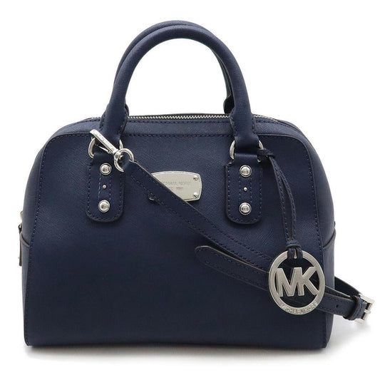 Leather Handbag 2WAY Navy