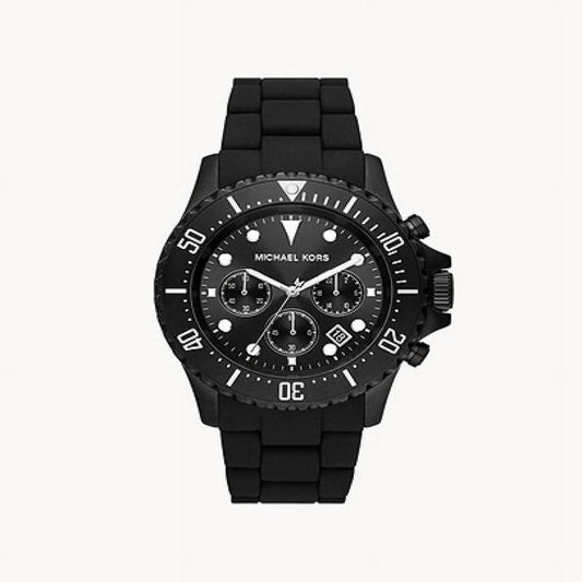 Everest Chronograph Black Silicone Mens Watch