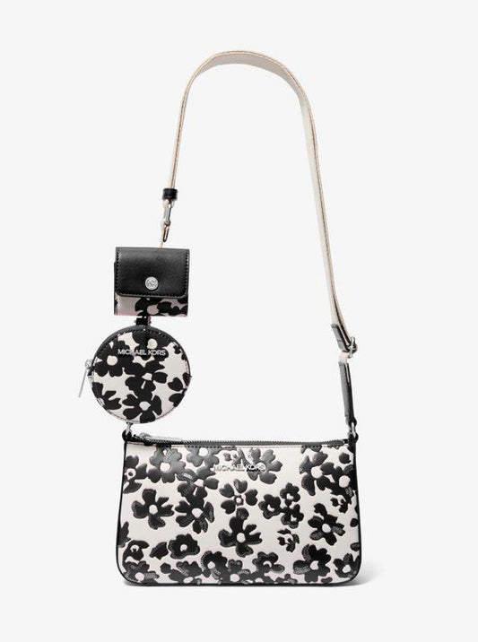 Jet Set Small Sequined Floral Print Crossbody Bag with Case for Apple Airpods Pro®