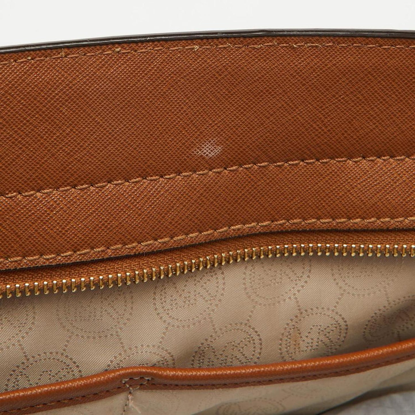 Michael Kors Brown Saffiano Leather Large Selma Satchel