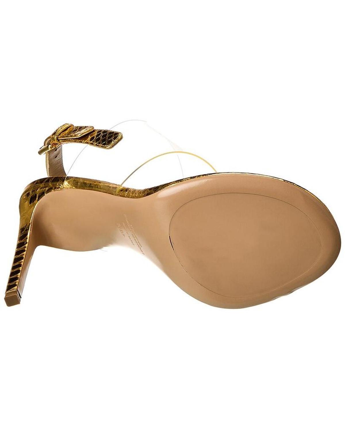 Catherine Python-Embossed Leather & Vinyl Sandal