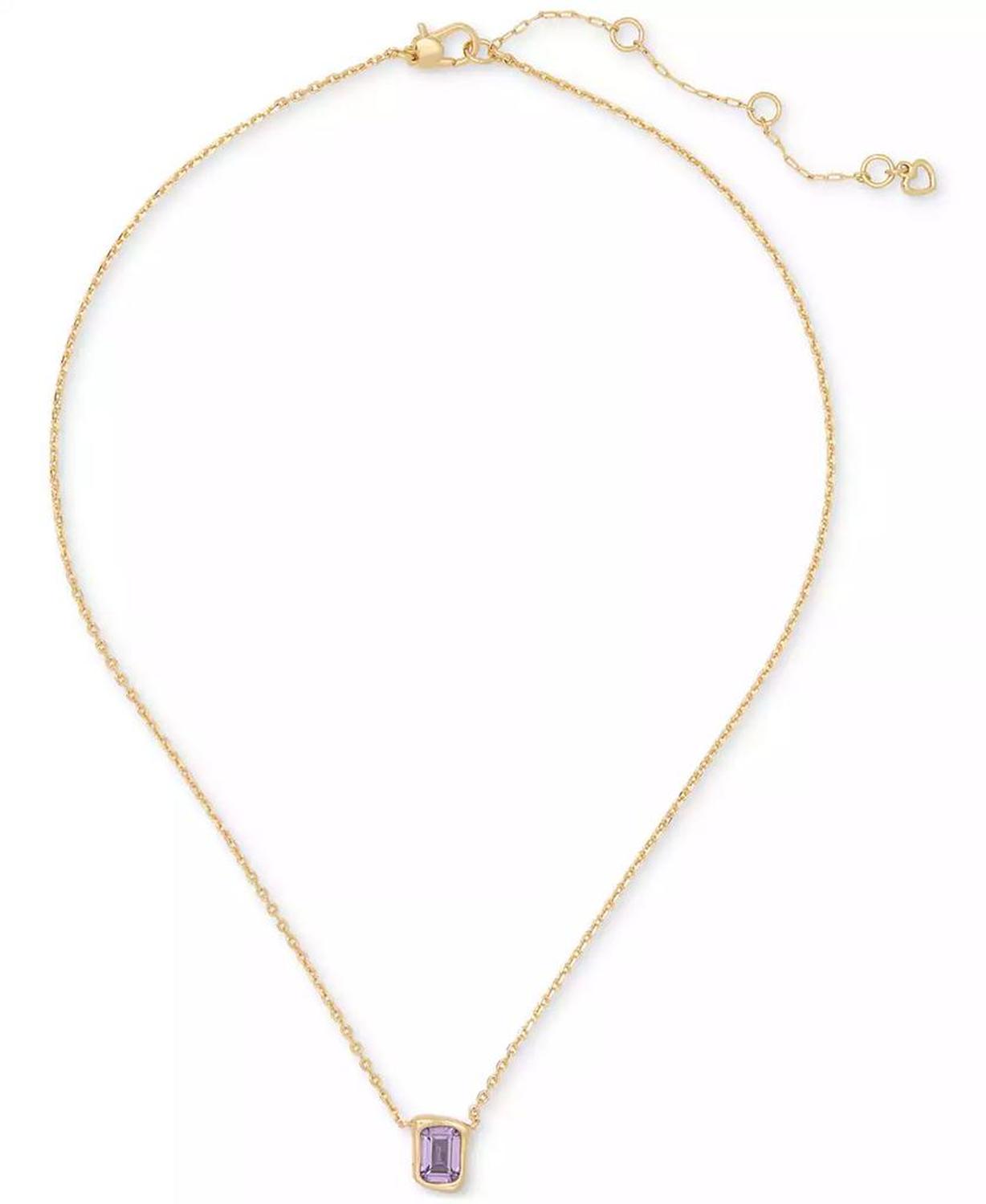 Cubic Zirconia Pendant Necklace, 16" + 3" extender