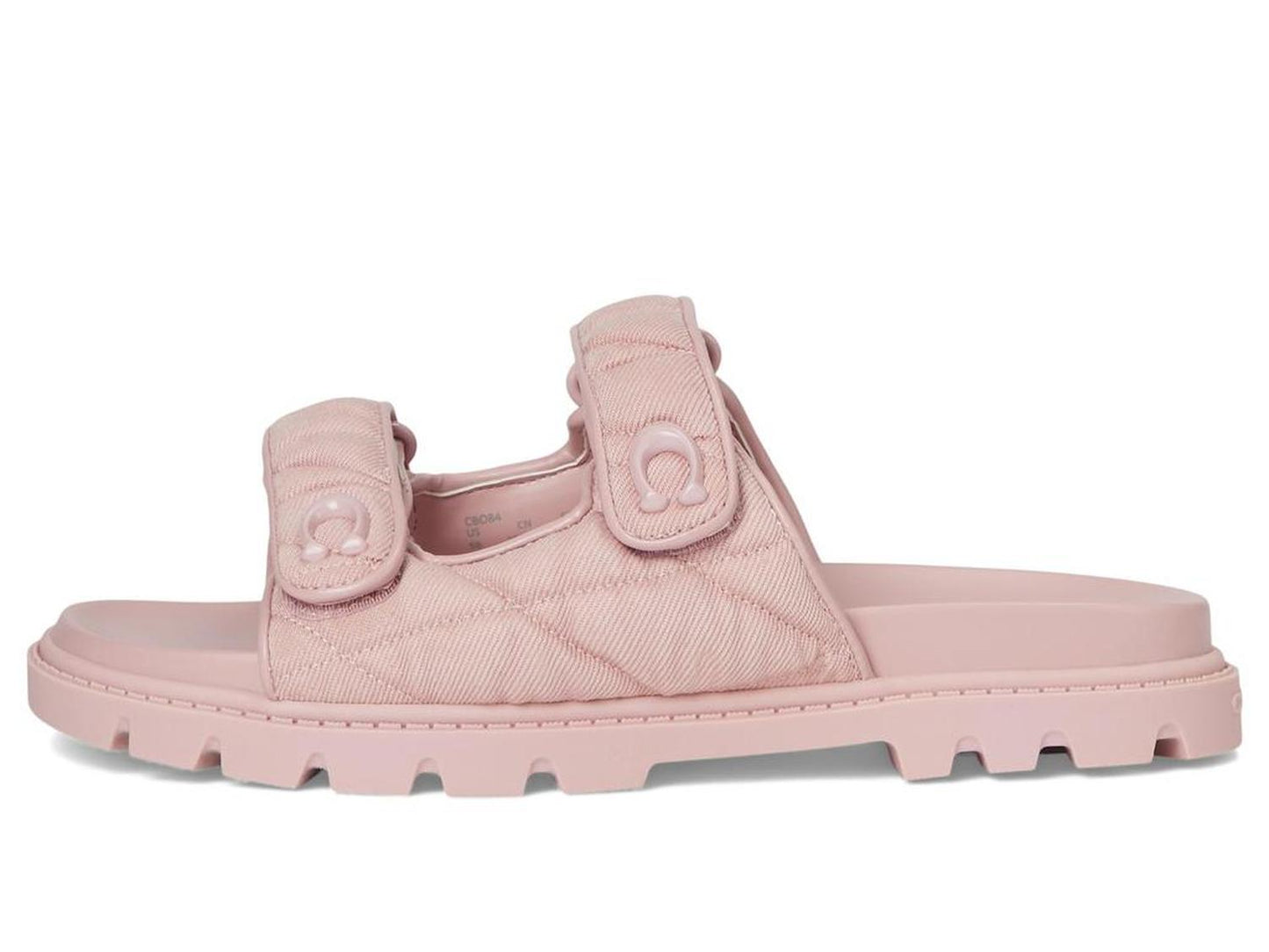 Sculpted C Quilted Washed Denim Double Band Sandals