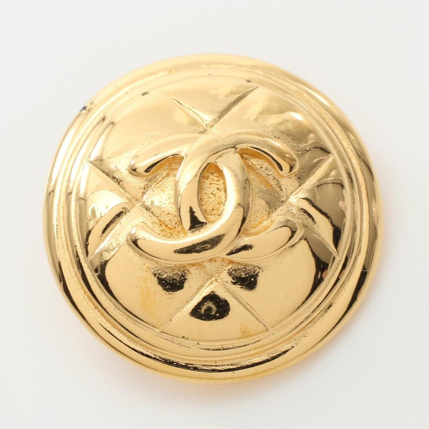 Matelasse Coco Mark Brooch Gp Gold Vintage