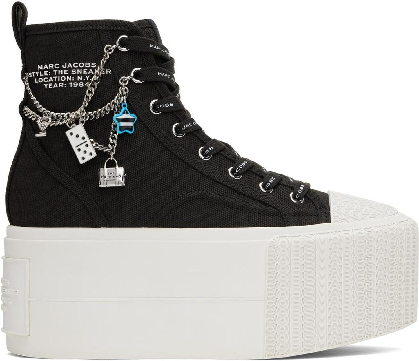 Black 'The Sticker Charm Platform High Top' Sneakers
