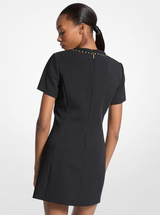 Studded Stretch Crepe Shift Dress