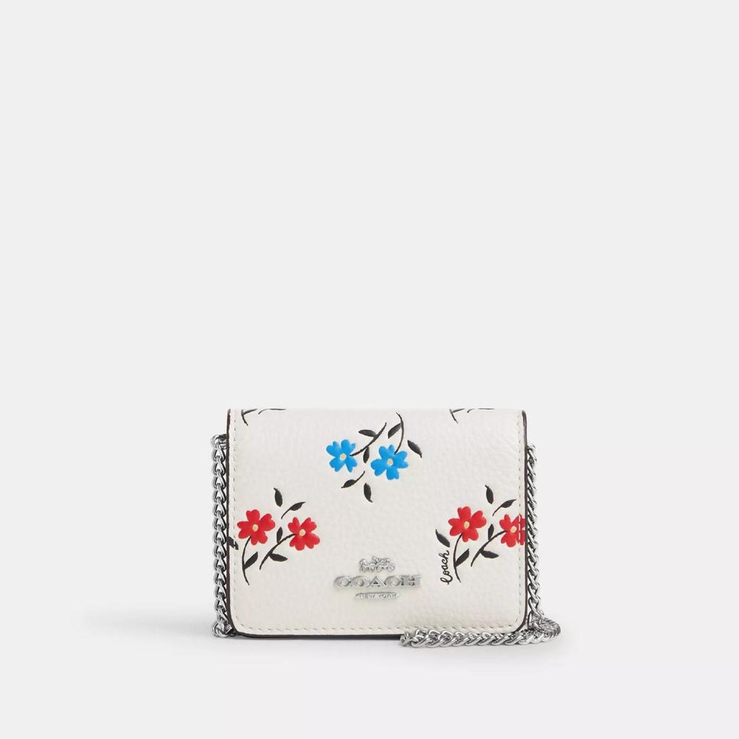 Coach Outlet Mini Wallet On A Chain With Floral Print
