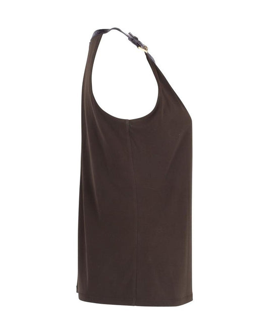 Michael Kors Halterneck Top in Brown Polyester