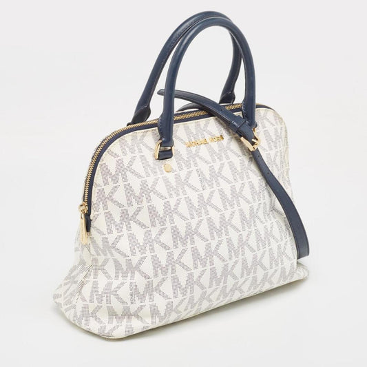 Michael Kors Signature Coated Canvas And Leather Large Cindy Dome Bag