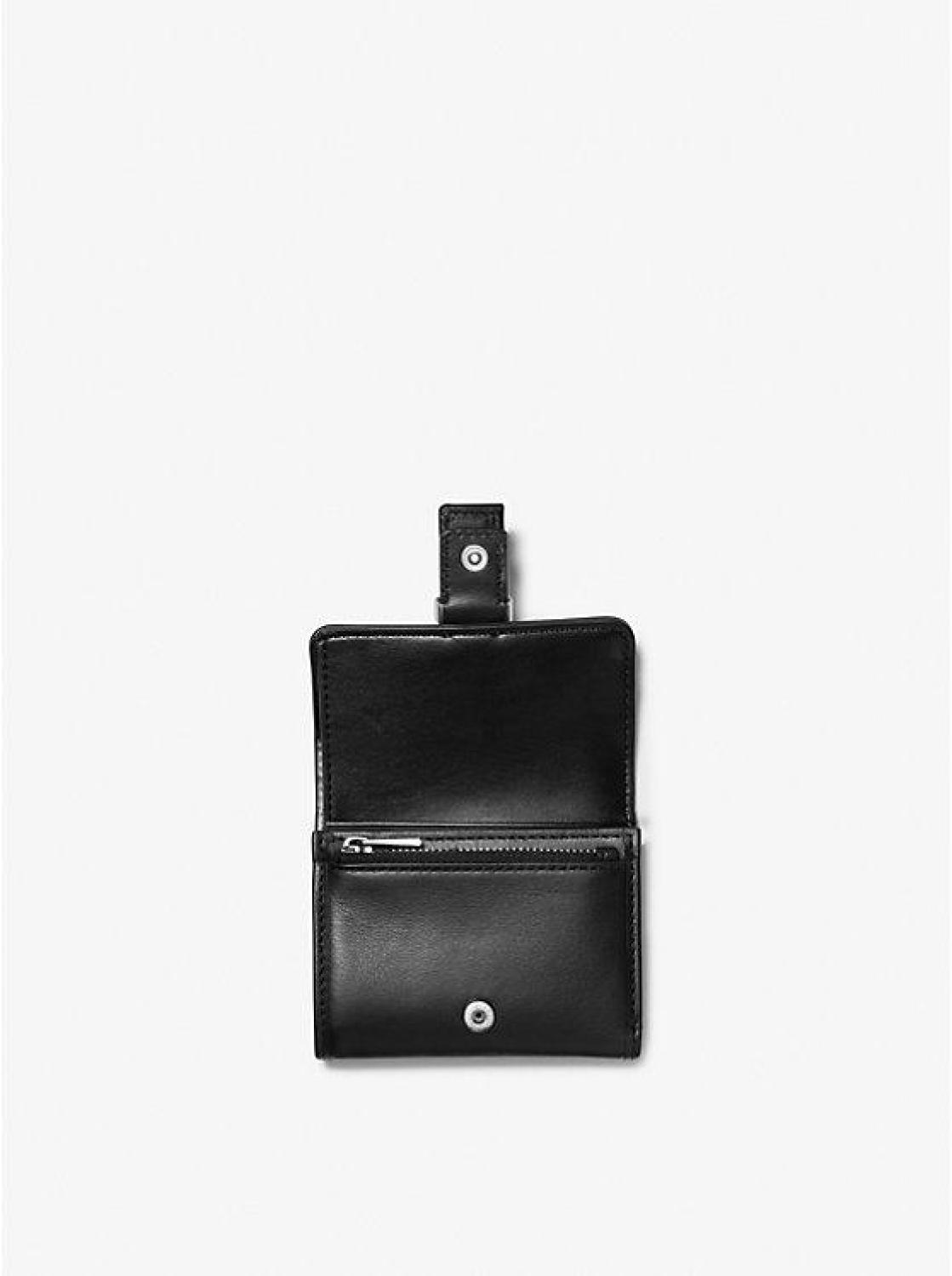 Colby Small Leopard Print Calf Hair Tri-Fold Wallet