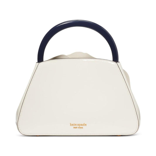 Flora Patent Leather Small 3D Flower Top Handle Handbag