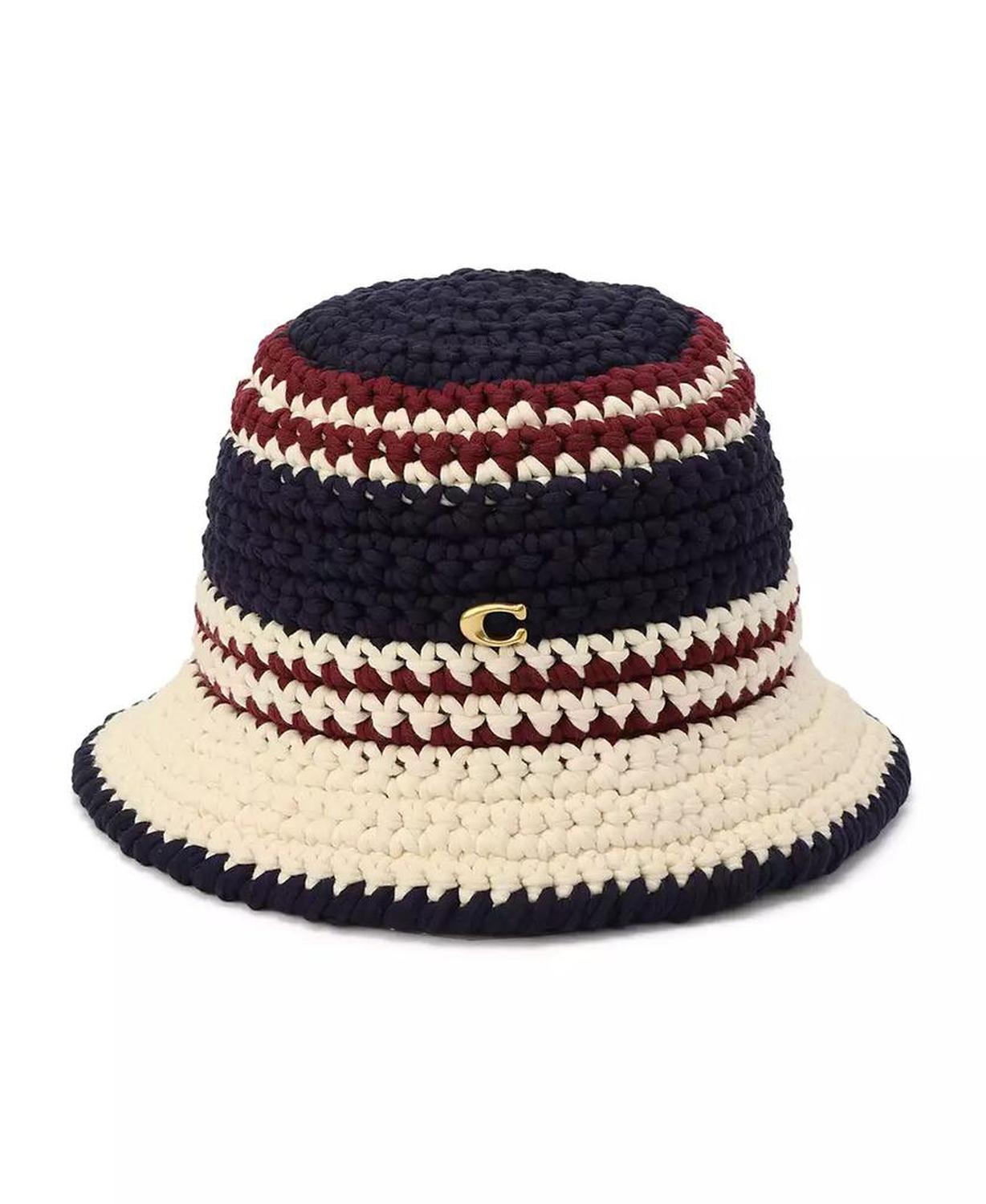 Women's Stripe Crochet Bucket Hat