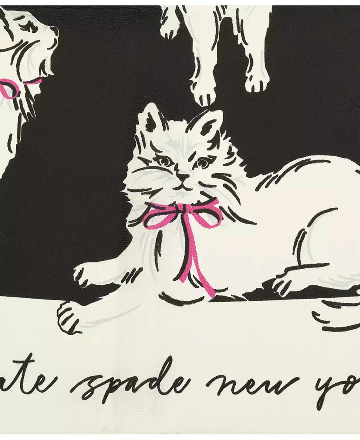 Women's Pretty Kitty Silk Square Scarf