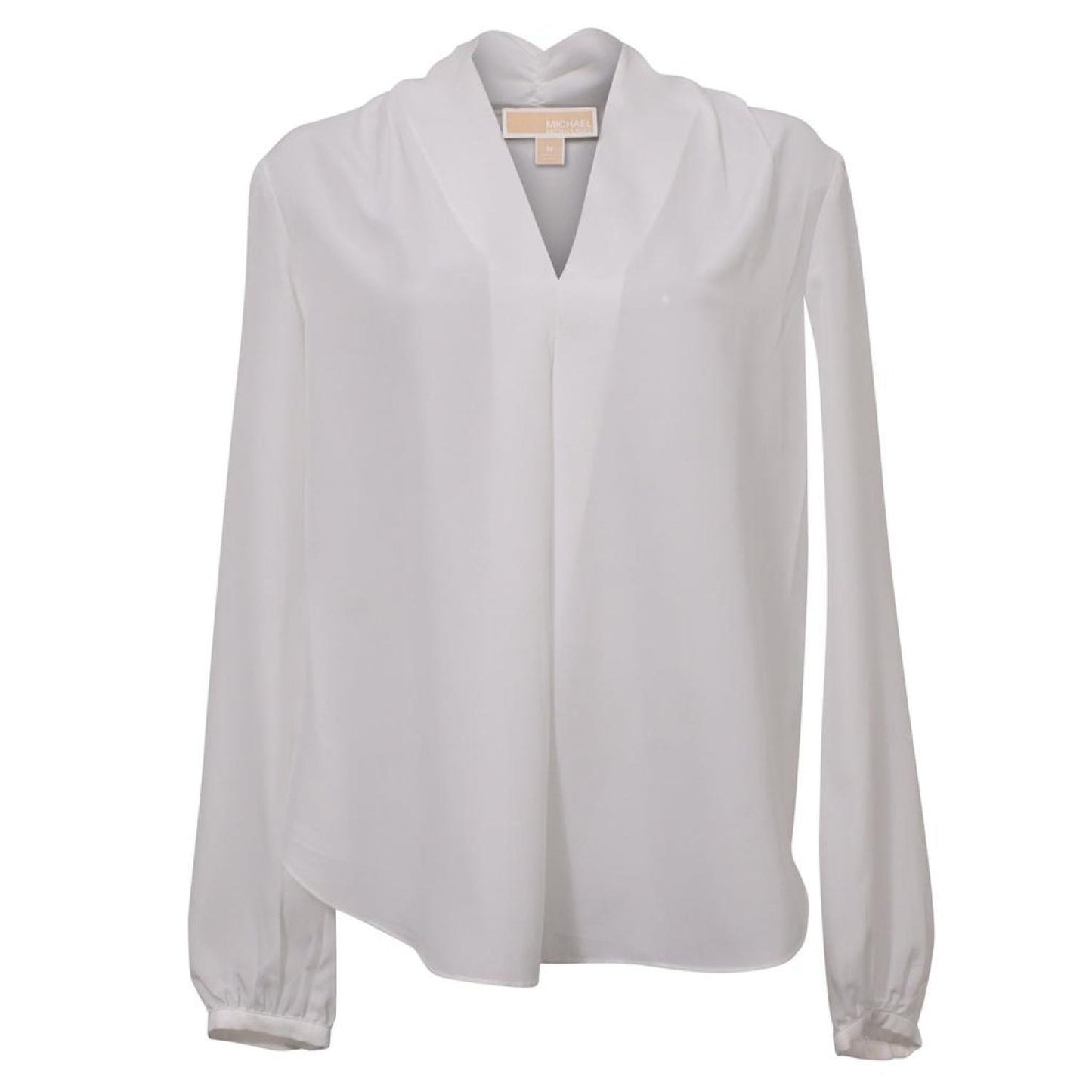 Michael Michael Kors V-Neck Blouse in White Silk