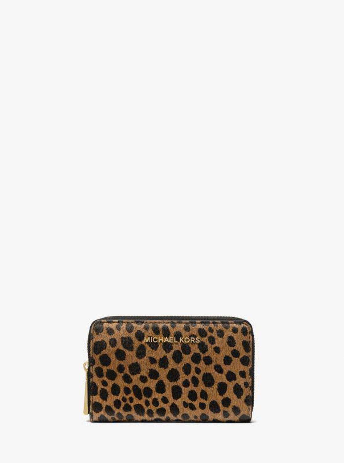 Jet Set Small Cheetah Print Calf Hair Wallet