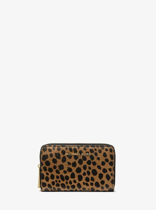 Jet Set Small Cheetah Print Calf Hair Wallet