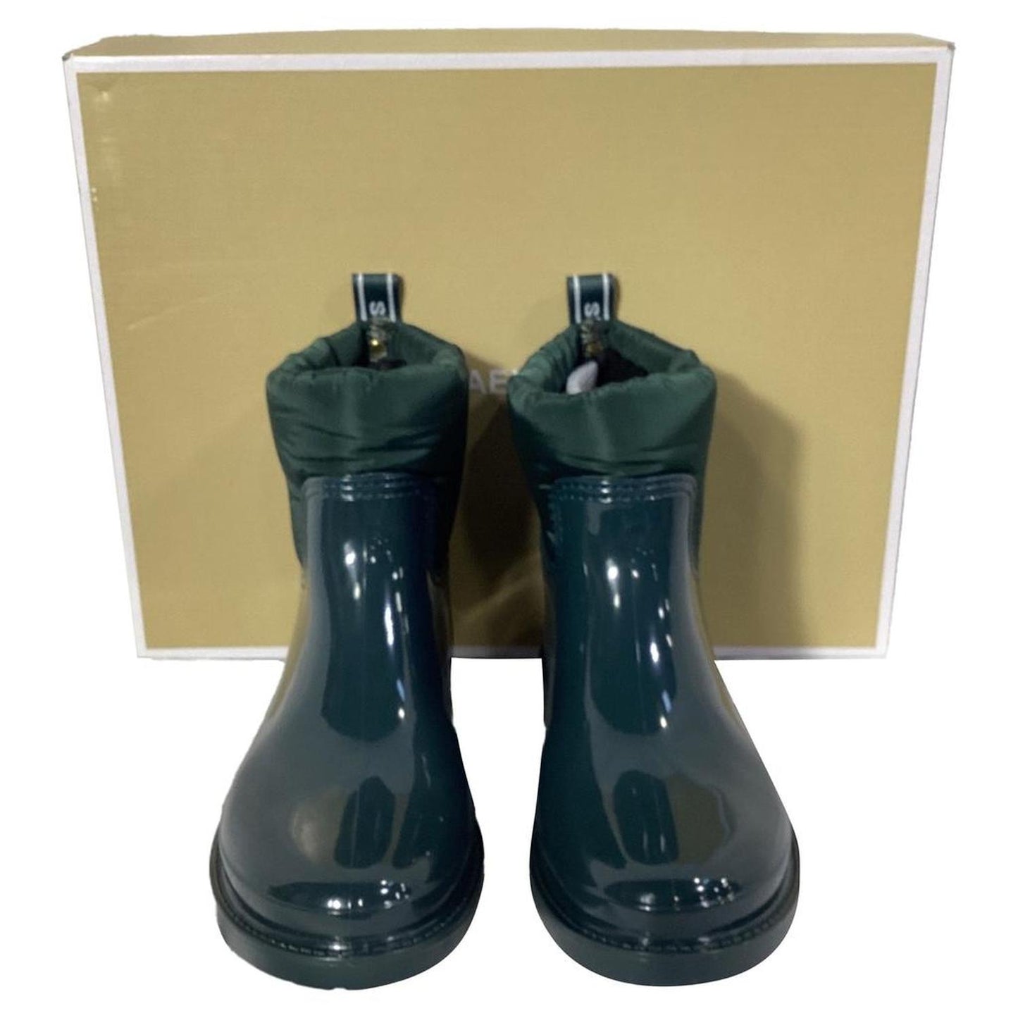 Blakely Logo Tape Rain Boots in Racing Green PVC and Nylon