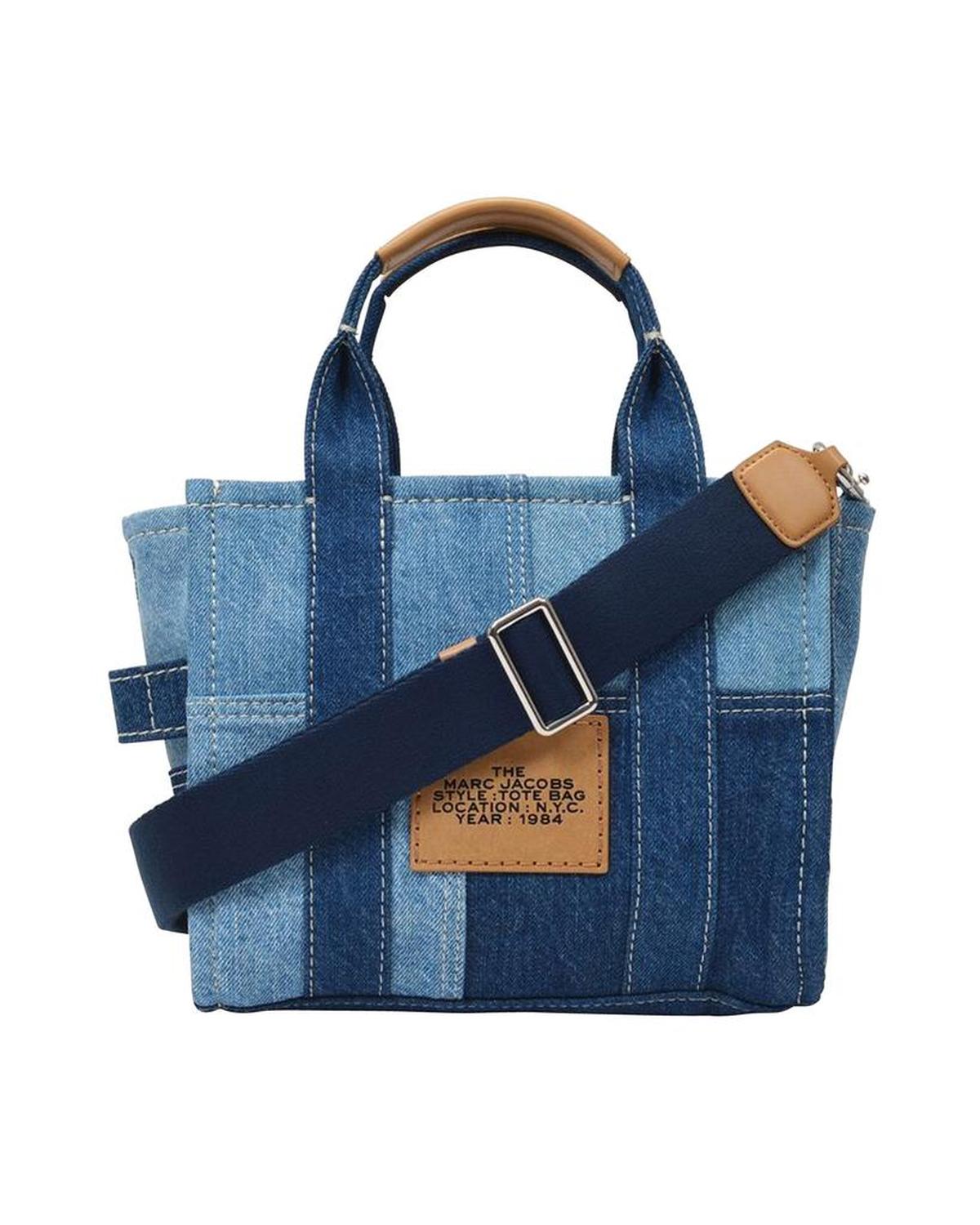 Mini Traveler Tote in Blue Denim Cotton