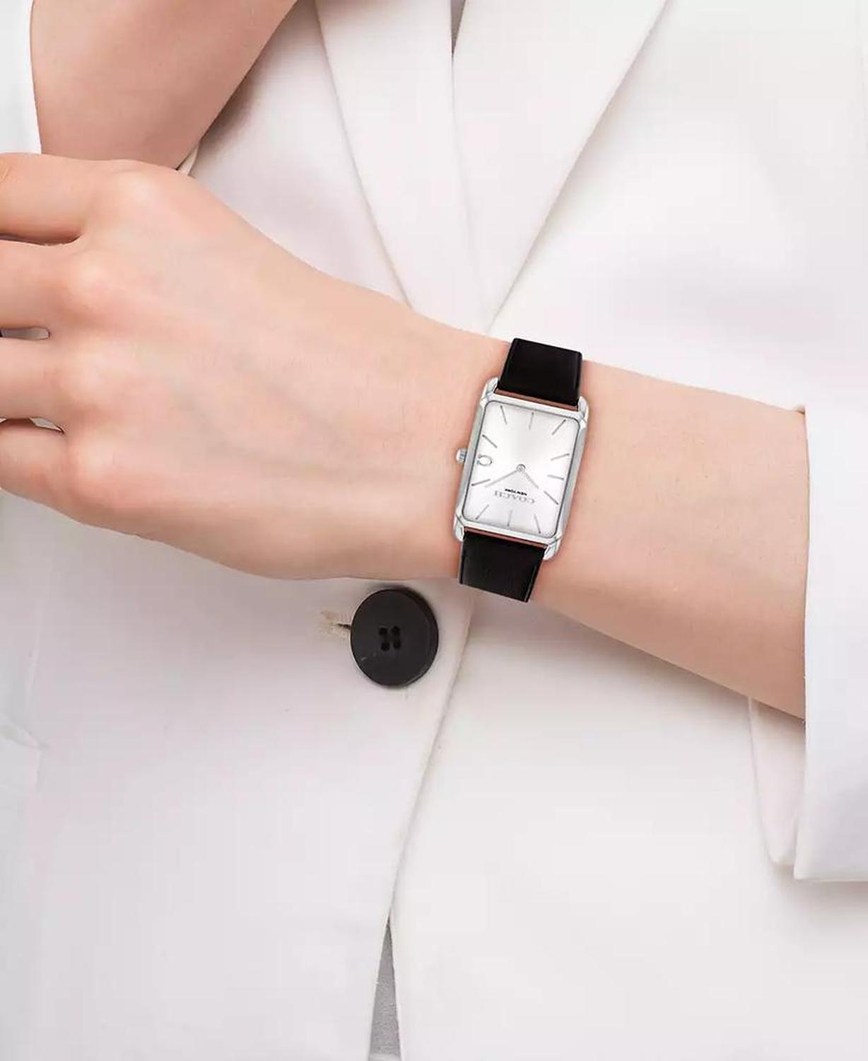 Men's Elliot Black Leather Strap Watch, 32 x 36mm