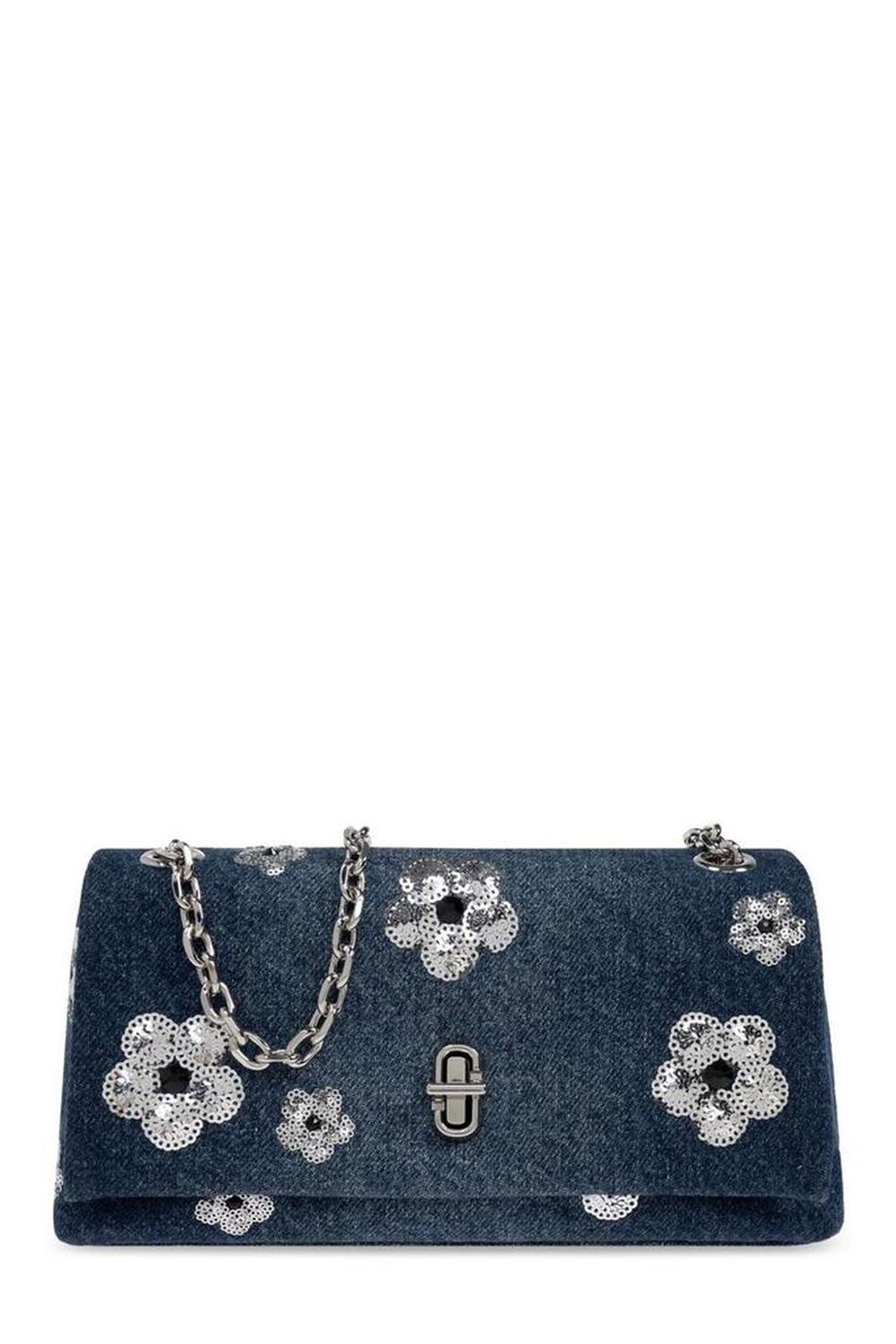 Marc Jacobs The Sequin Daisy Denim Dual Chain Mini Bag